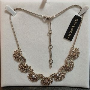Givenchy Gold-Tone Crystal Floral Statement Necklace